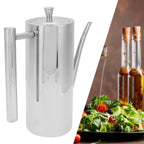 Stainless Steel Oil Pot Kitchen Household Oil Control Kettle for Sauce Vinegar Milk TeaS(500ml)