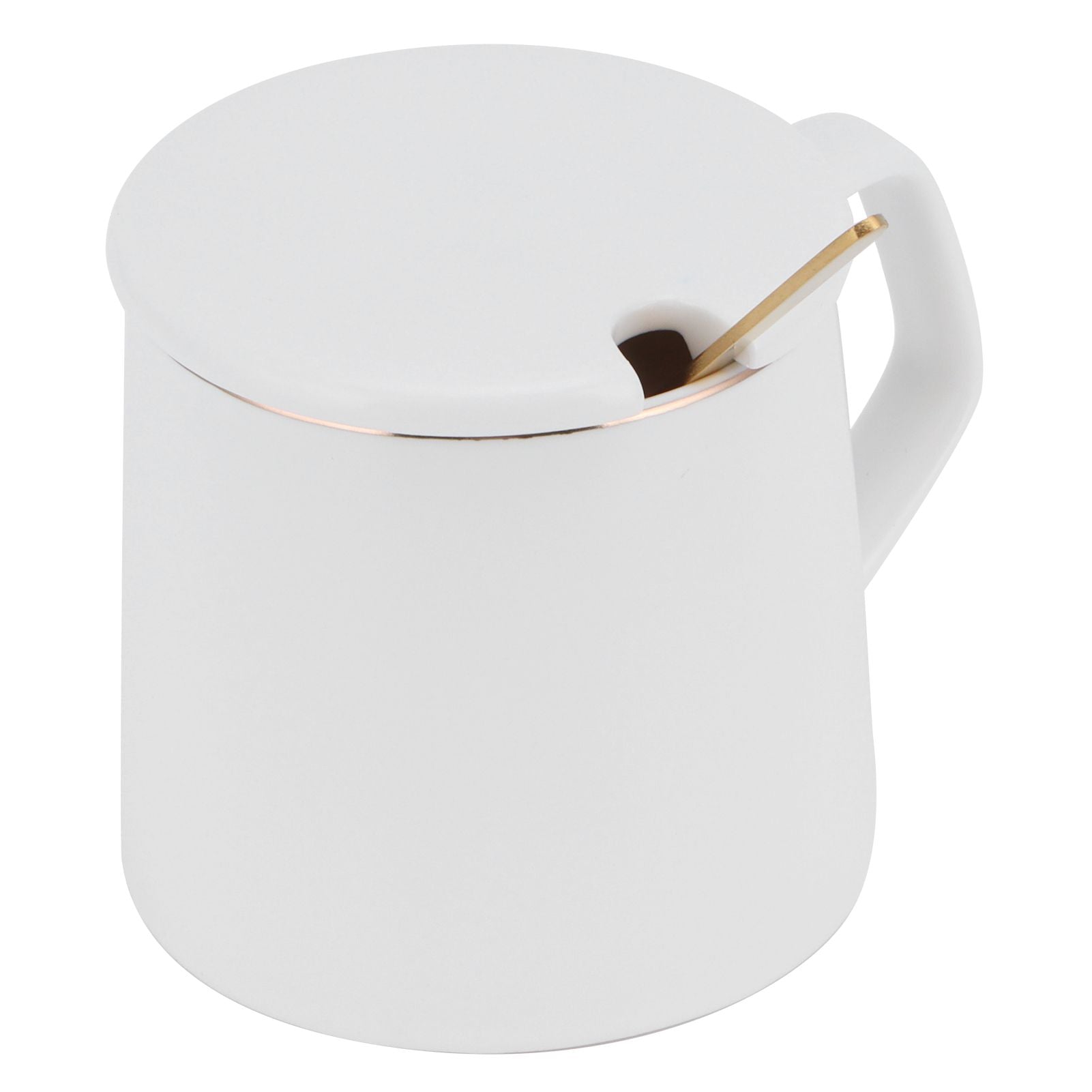 320ml Fashon Ceramic Cup Coffee Mug Cup with Lid Spoon Present Gift for Home OfficeWhite M Letter