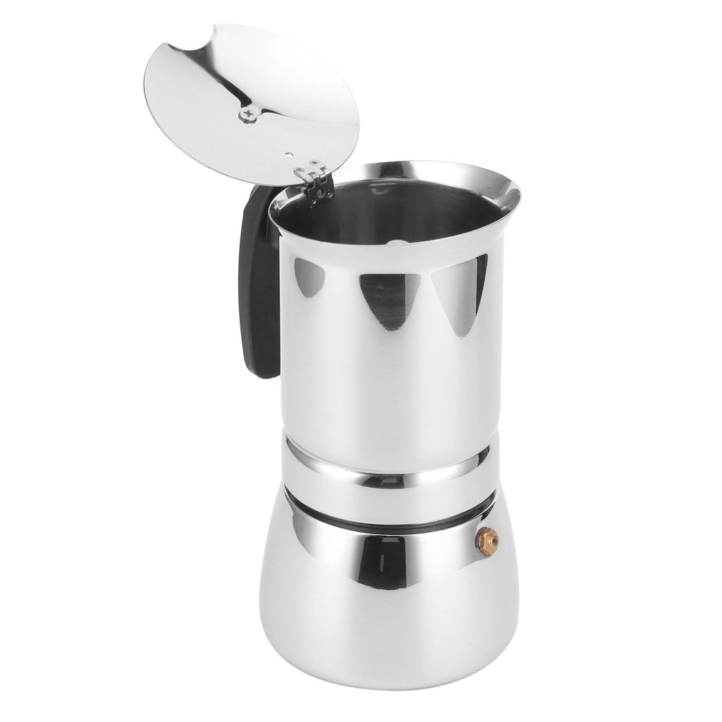 Stainless Steel Moka Pot Portable Coffee Maker Brewing Coffee Machine for Home Office6 Cups 300ml