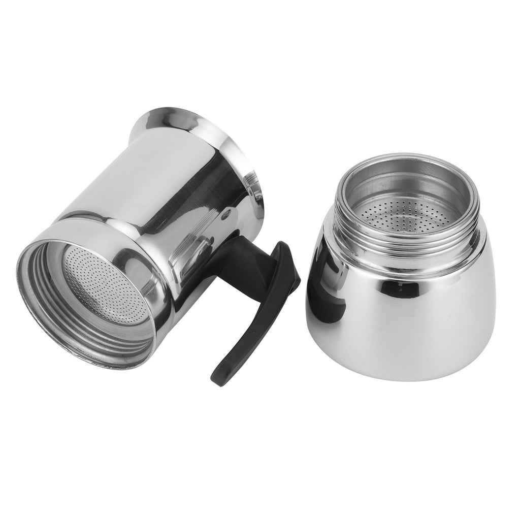 Stainless Steel Moka Pot Portable Coffee Maker Brewing Coffee Machine for Home Office6 Cups 300ml