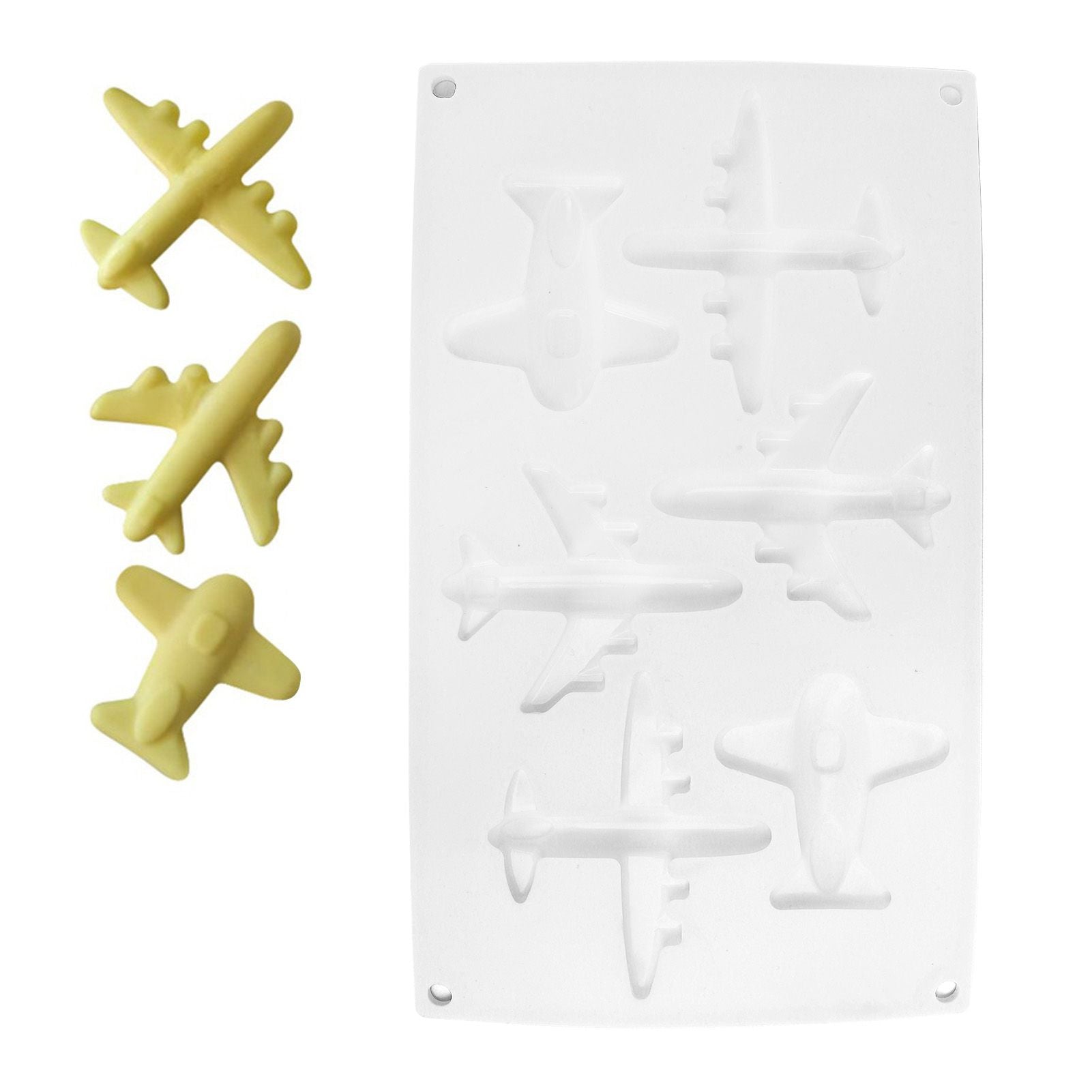 6 Grid Airplane Shape Mold Silicone Baking Chocolate Cake Decoration Mold for Kitchen Home