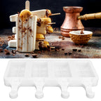 Silicone Ice Cream Mold 4 Cavities DIY Ice Bar Maker Mould for Kitchen Tool SuppliesL