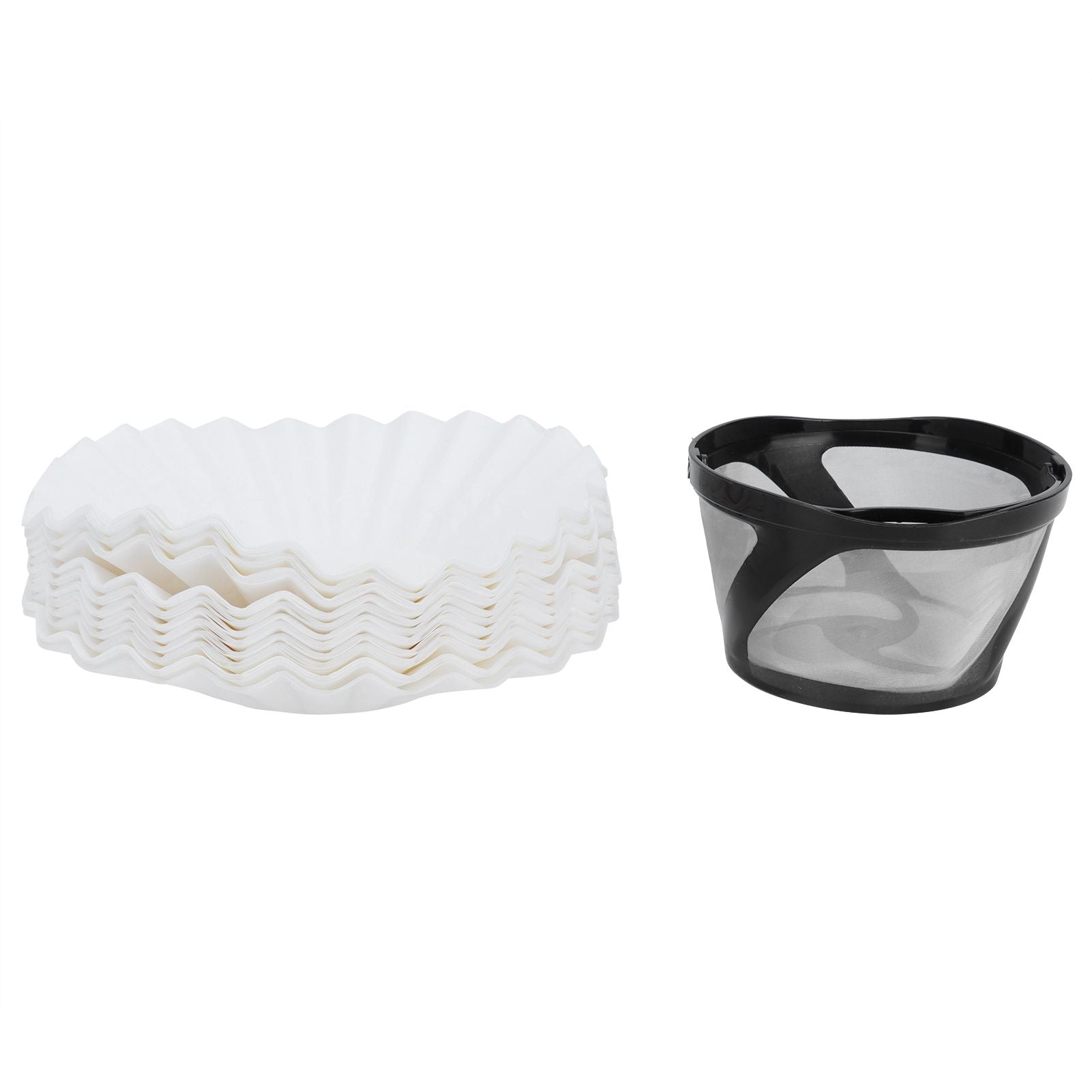 Coffee Filter Basket Cup with 100Pcs Filter Papers Filtering Tool Coffee Machine Accessories