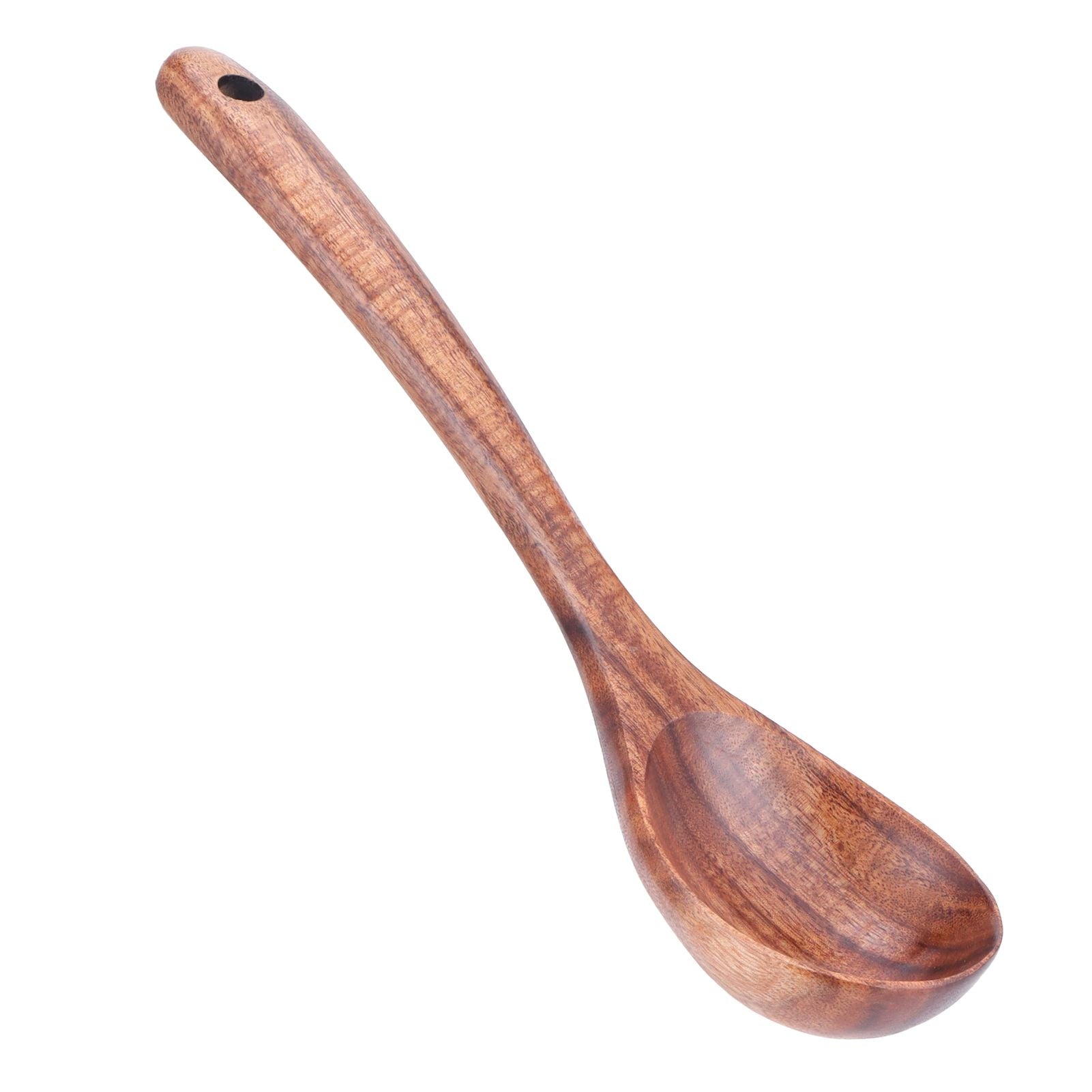 Teak Soup Spoon with Long Handle Food Grade Household Spoon for Home Restaurant Hotel