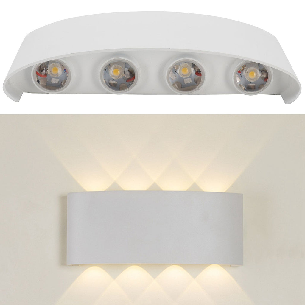 8LED 8W Wall Sconce Waterproof Wall Light for Outdoor Indoor Lighting AC85-265V Warm Light