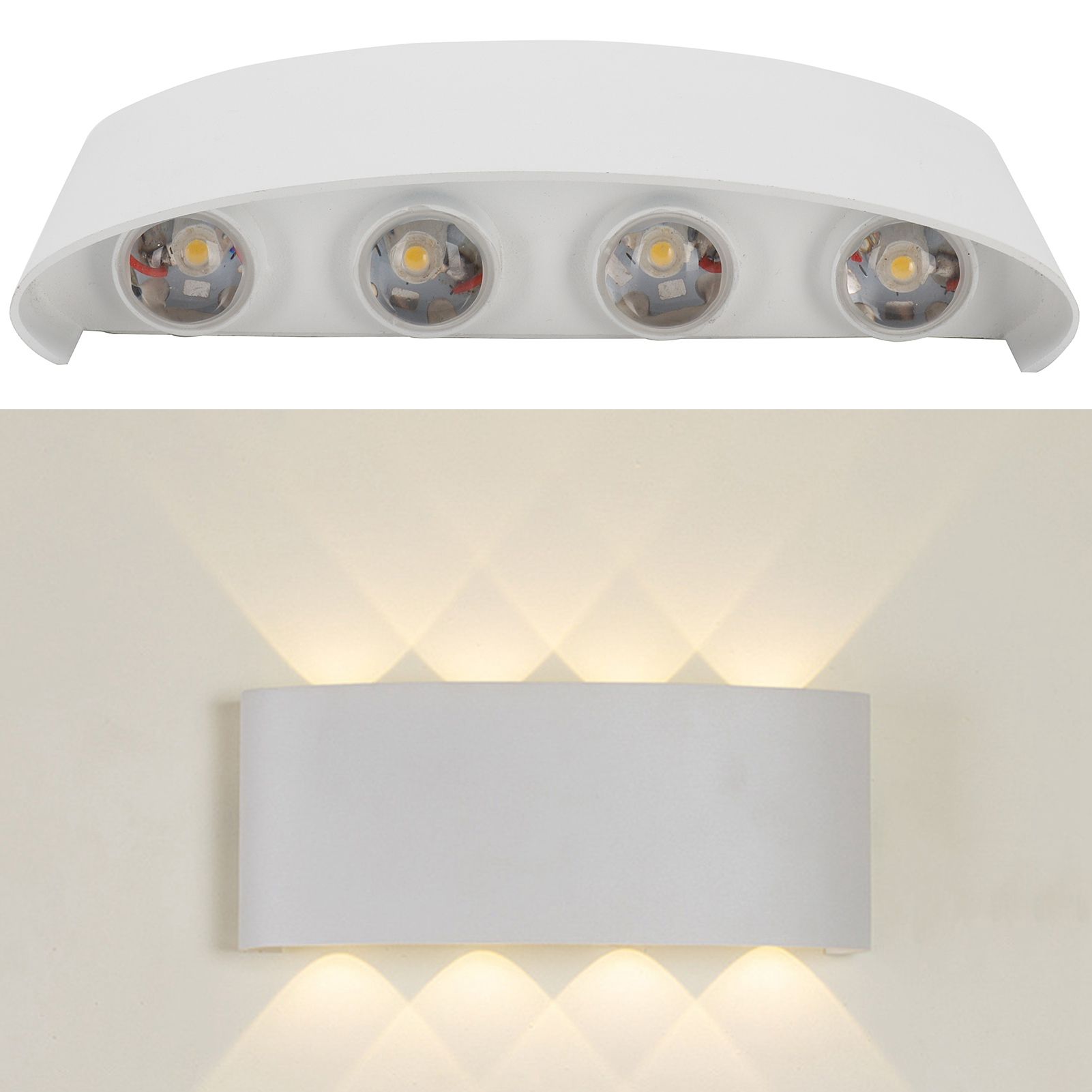 8LED 8W Wall Sconce Waterproof Wall Light for Outdoor Indoor Lighting AC85-265V Warm Light