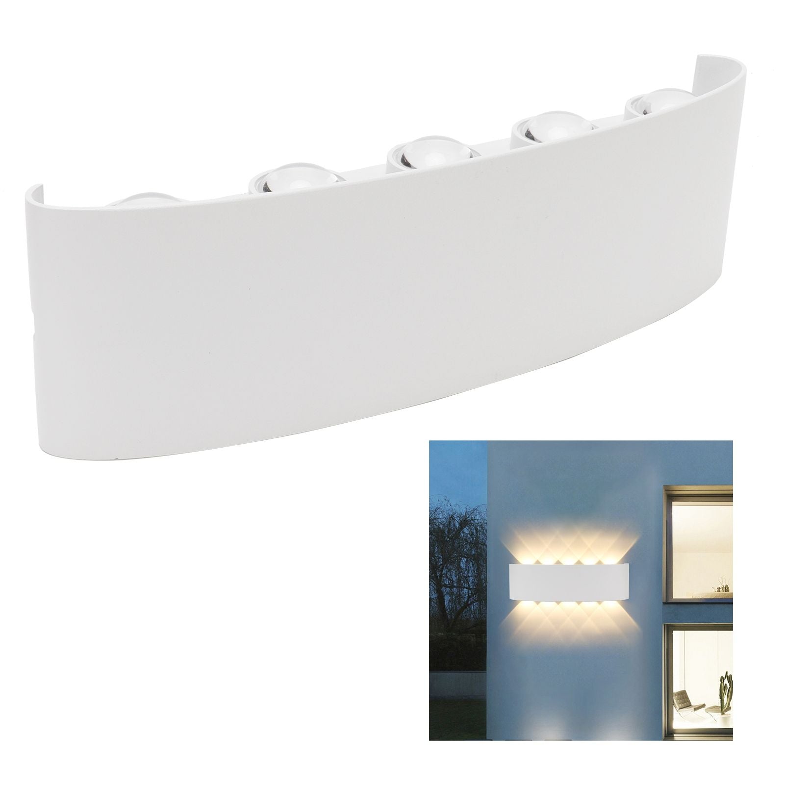 10LED 10W Wall Light Waterproof Wall Sconce for Indoor Outdoor Lighting AC85-265V Warm Light