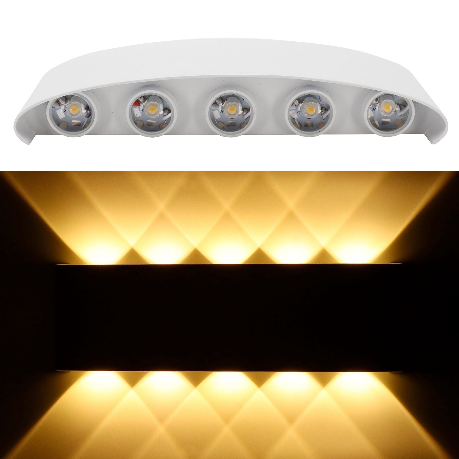 10LED 10W Wall Light Waterproof Wall Sconce for Indoor Outdoor Lighting AC85-265V Warm Light