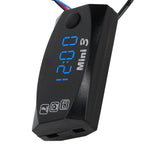 3 in 1 Waterproof LED Electronic Meter Motorcycle Digital Time Clock Thermometer VoltmeterBlue Light