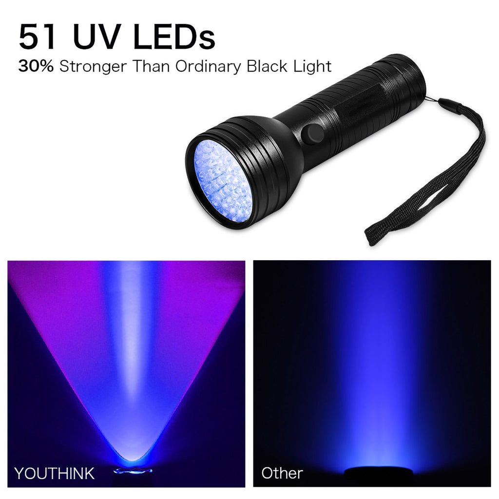 Pet Urine Detector Light Handheld UV Black Light Flashlight Portable Dog Cat Urine Carpet Detec