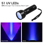 Pet Urine Detector Light Handheld UV Black Light Flashlight Portable Dog Cat Urine Carpet Detec