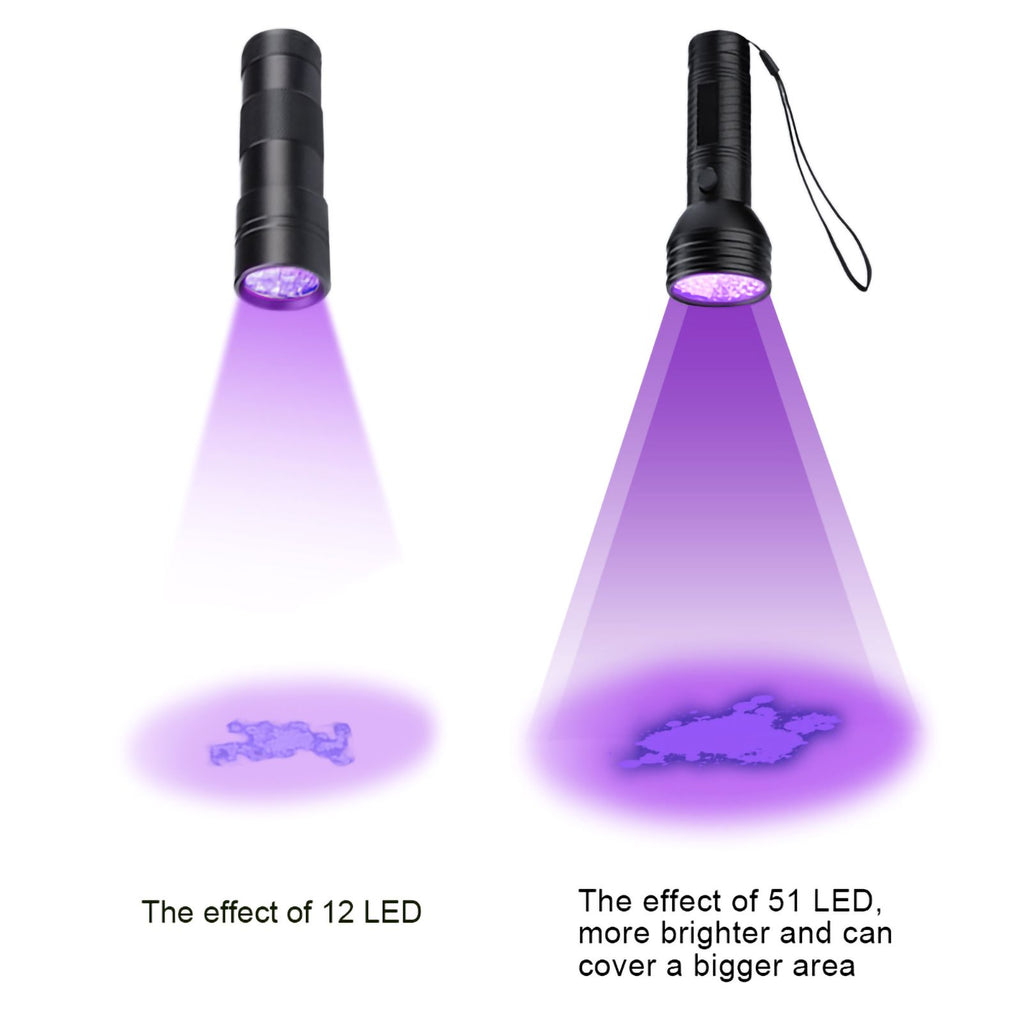 Pet Urine Detector Light Handheld UV Black Light Flashlight Portable Dog Cat Urine Carpet Detec