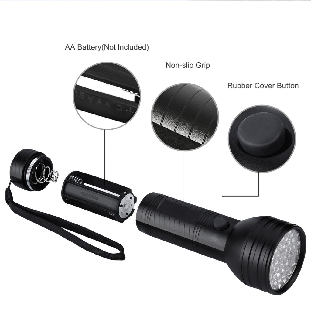Pet Urine Detector Light Handheld UV Black Light Flashlight Portable Dog Cat Urine Carpet Detec