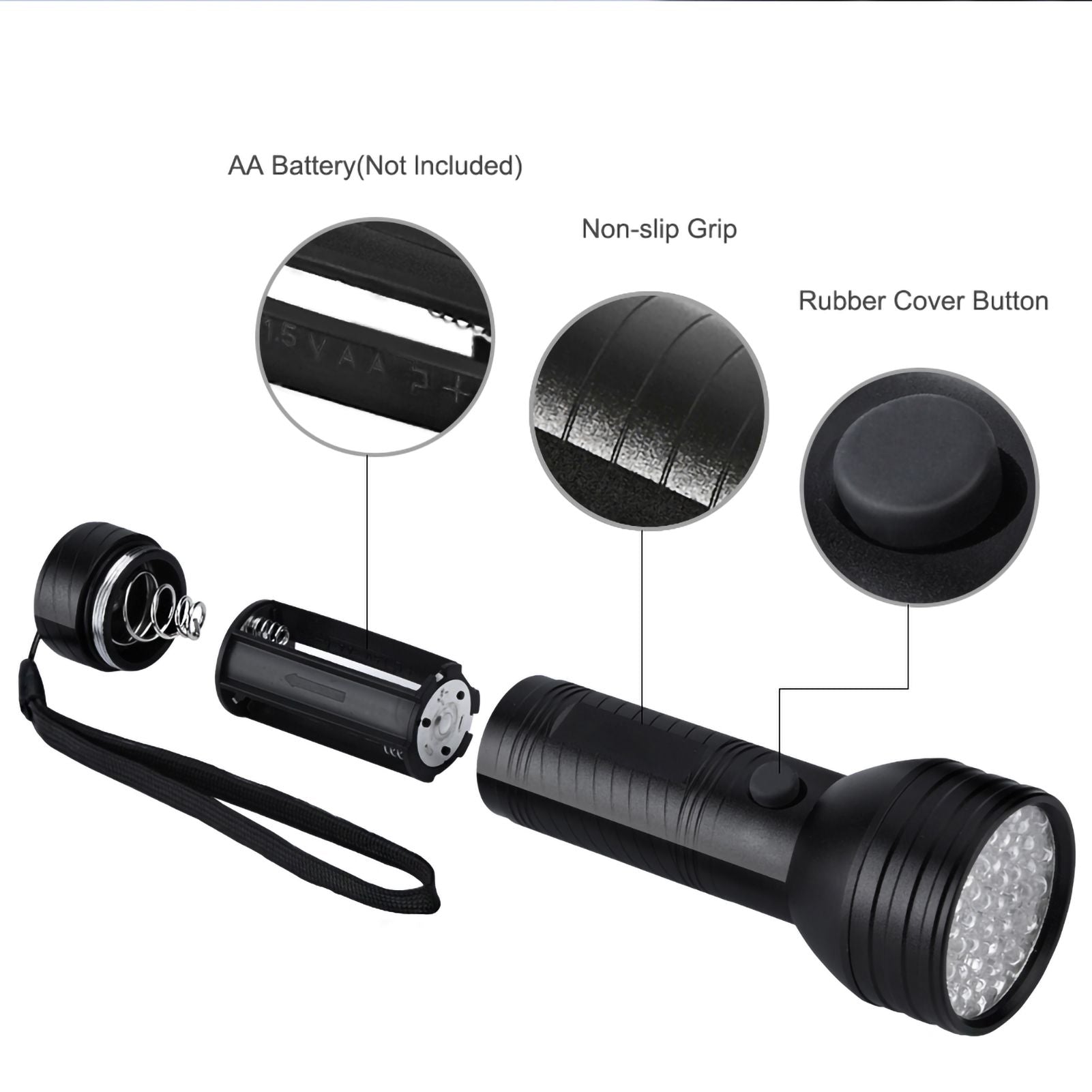 Pet Urine Detector Light Handheld UV Black Light Flashlight Portable Dog Cat Urine Carpet Detec