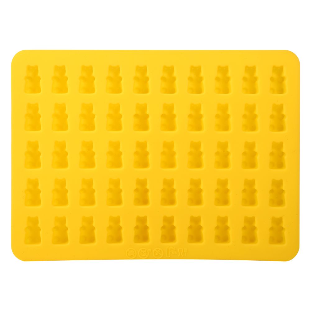 50 Cavities Chocolate Ice Tray Bear Silicone Maker Candy Mold Silicone DIY Mould Tool Yellow