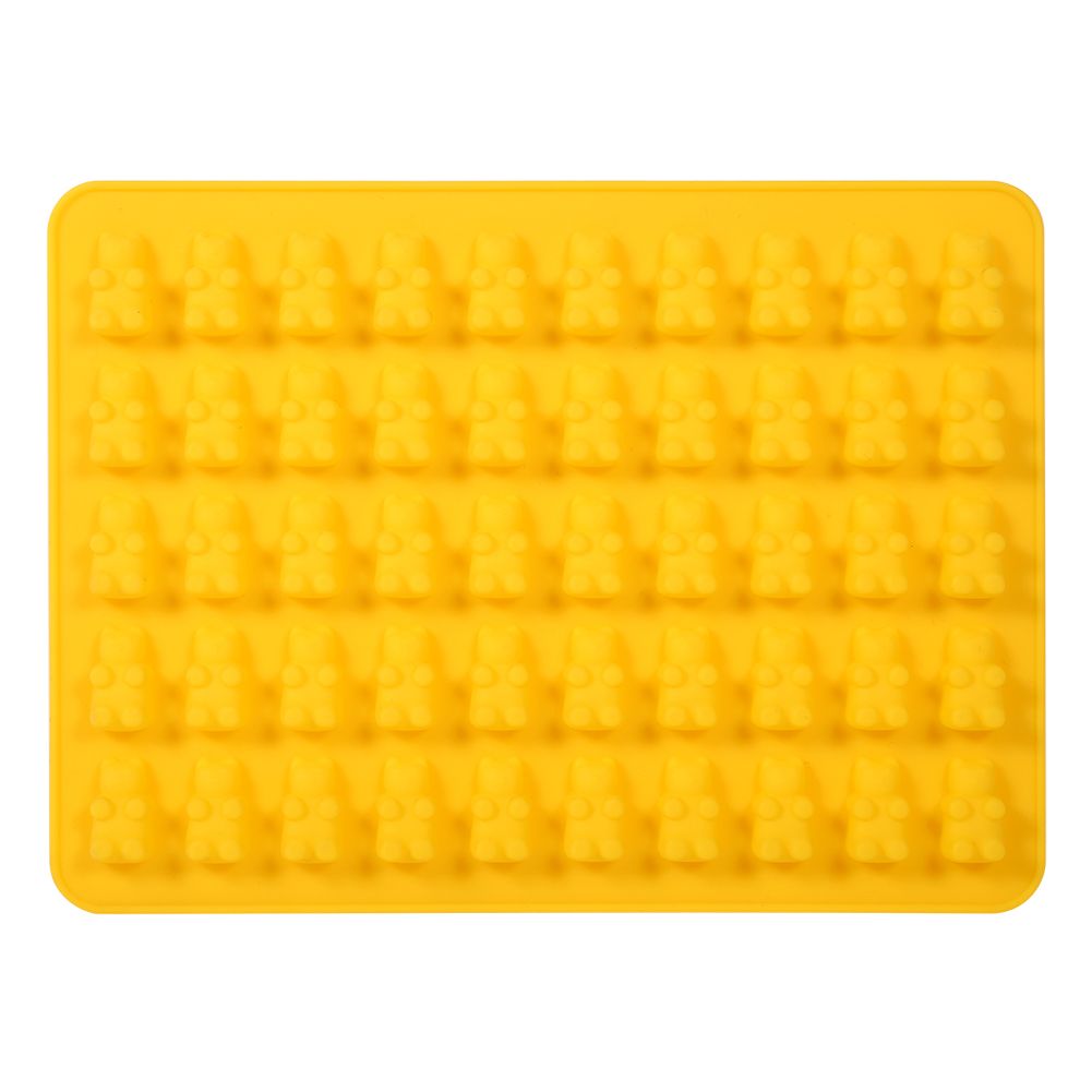 50 Cavities Chocolate Ice Tray Bear Silicone Maker Candy Mold Silicone DIY Mould Tool Yellow