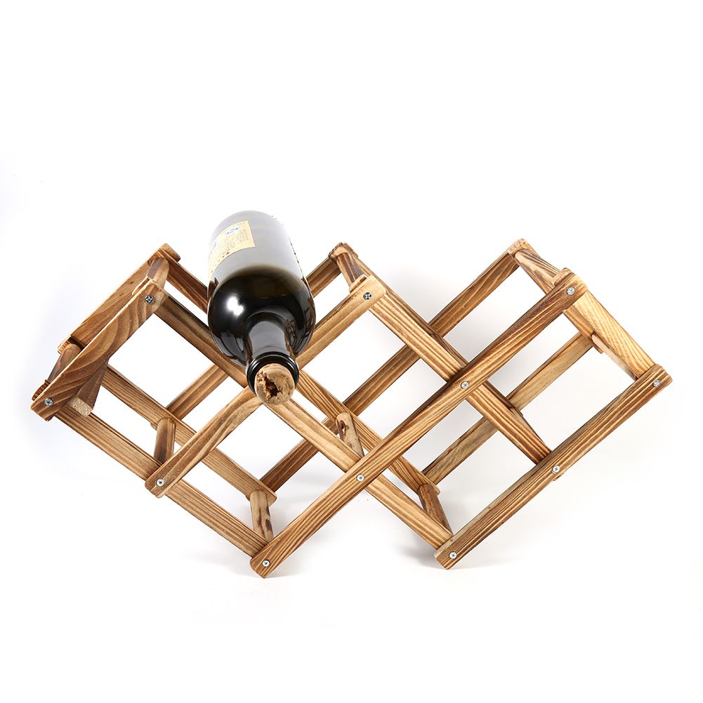 Foldable Wooden Wine Rack Bottle Holder Storage Home Bar Decor Display Shelf For 6 Bottles