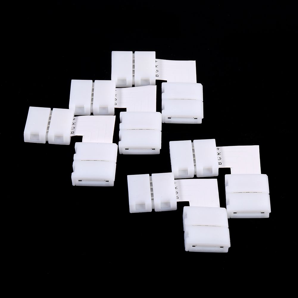 5Pcs L Shape 4pin 10mm Solderless Corner Connectors Adapters For RGB 5050 LED Strip Lights