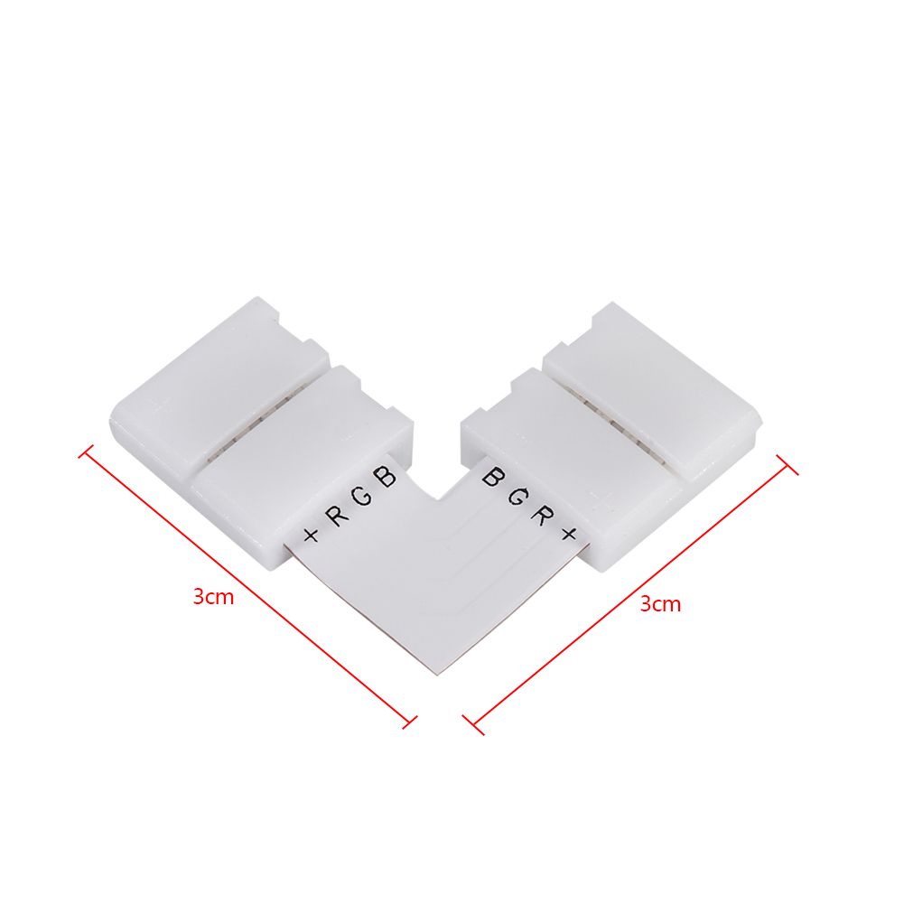 5Pcs L Shape 4pin 10mm Solderless Corner Connectors Adapters For RGB 5050 LED Strip Lights
