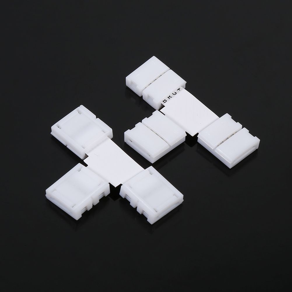 5Pcs Solderless 4pin Clip on Connectors Adapters for 10mm RGB 5050 LED Strip Light (T Shape)