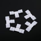 5Pcs Solderless 4pin Clip on Connectors Adapters for 10mm RGB 5050 LED Strip Light (T Shape)