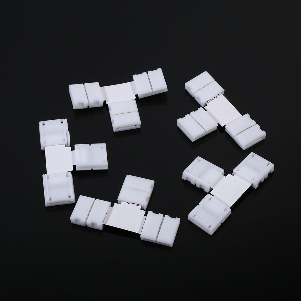 5Pcs Solderless 4pin Clip on Connectors Adapters for 10mm RGB 5050 LED Strip Light (T Shape)