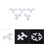 5Pcs Solderless 4pin Clip on Connectors Adapters for 10mm RGB 5050 LED Strip Light (T Shape)