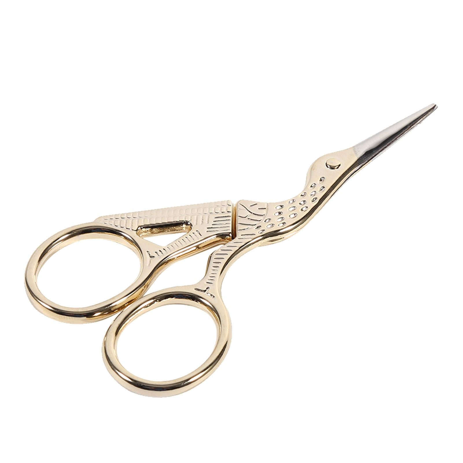 1Pc Stainless Steel Embroidery Sewing Tools Crane Shape Shears Cross Stitch Scissors Gold