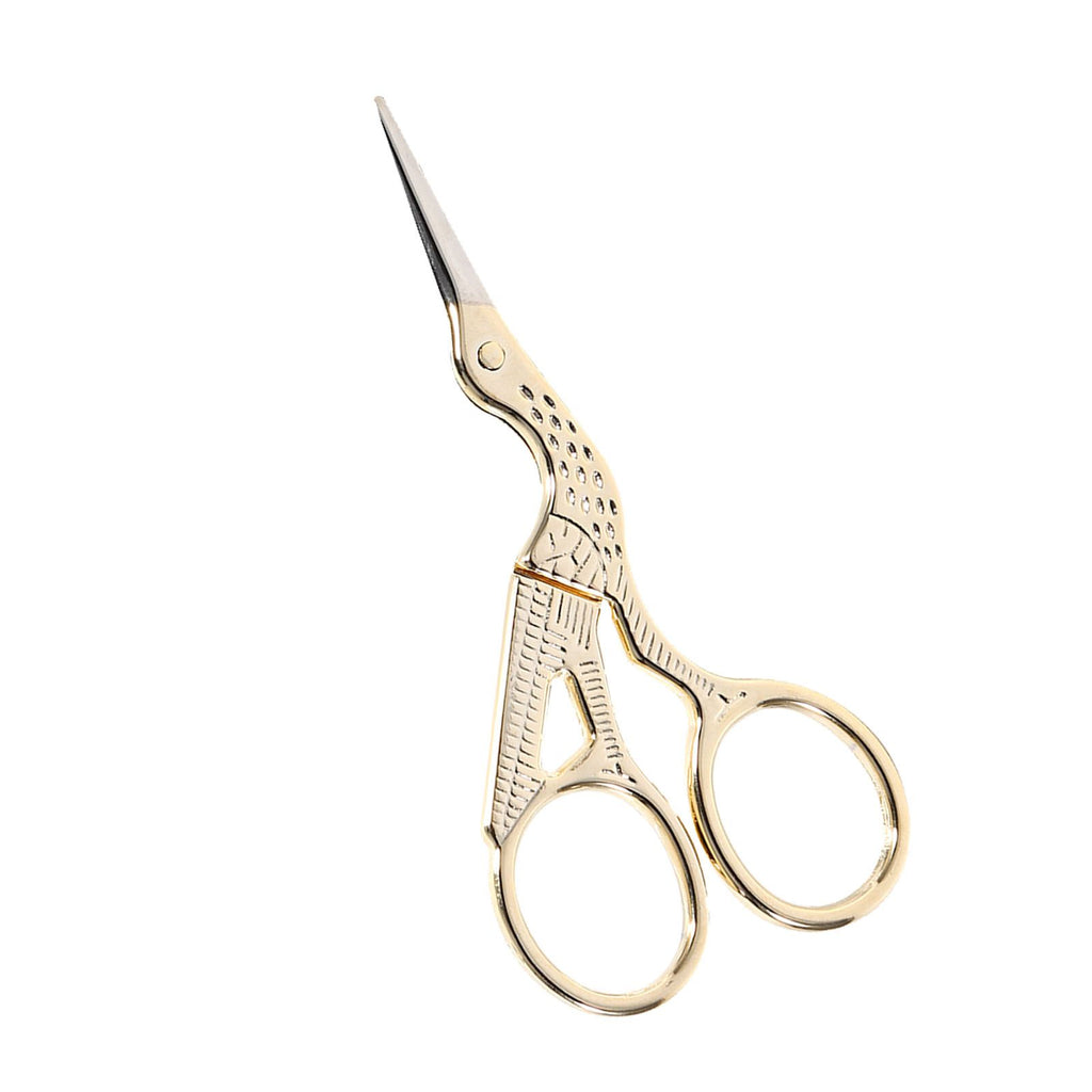 1Pc Stainless Steel Embroidery Sewing Tools Crane Shape Shears Cross Stitch Scissors Gold