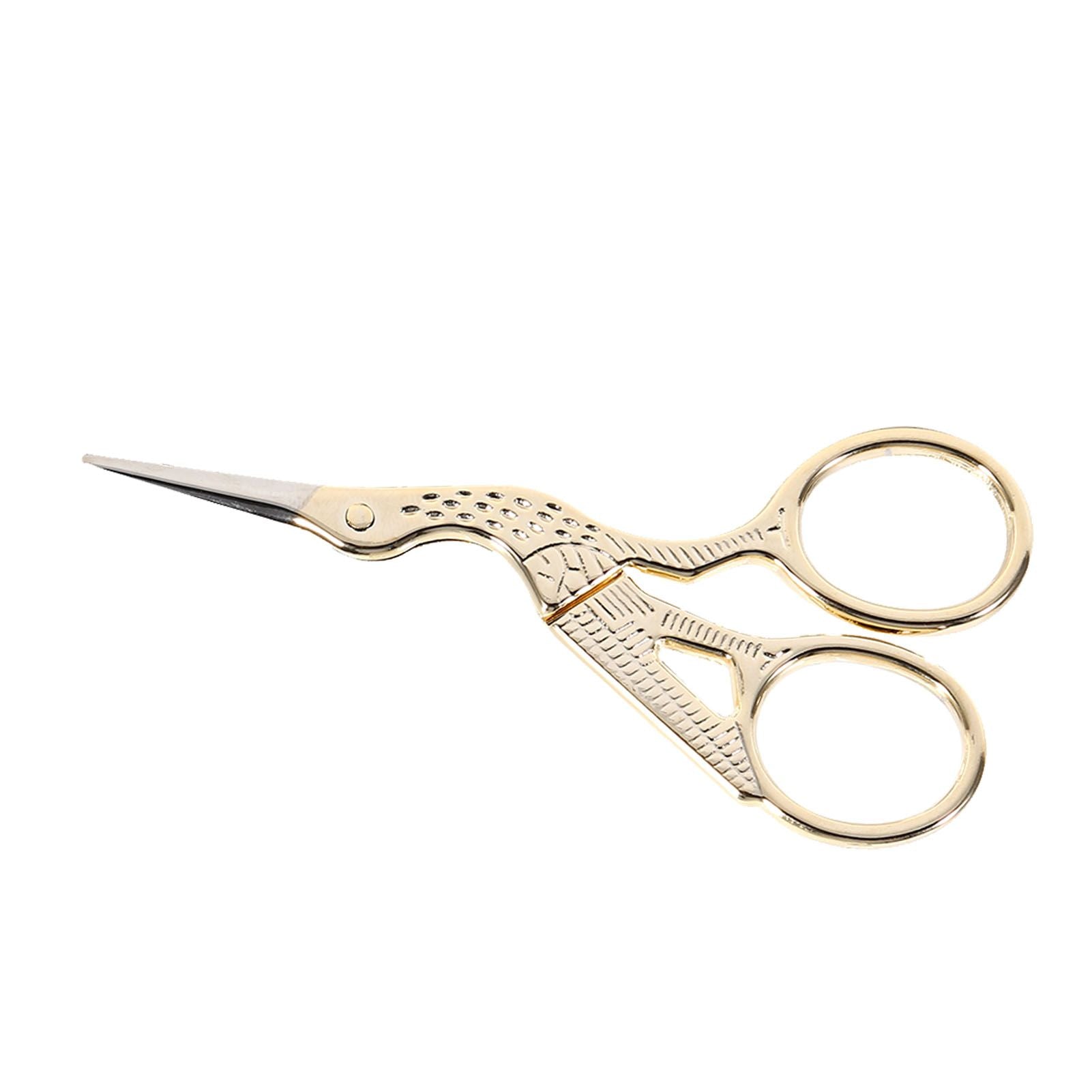 1Pc Stainless Steel Embroidery Sewing Tools Crane Shape Shears Cross Stitch Scissors Gold