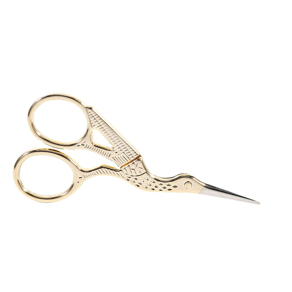 1Pc Stainless Steel Embroidery Sewing Tools Crane Shape Shears Cross Stitch Scissors Gold