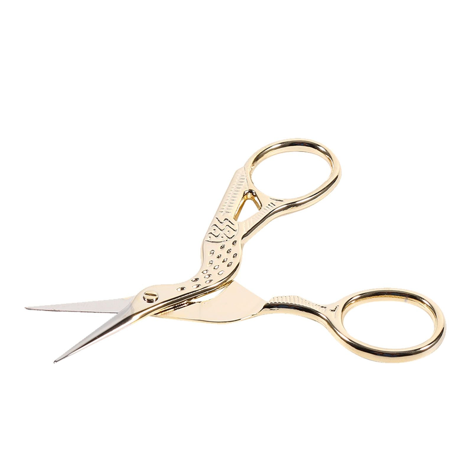 1Pc Stainless Steel Embroidery Sewing Tools Crane Shape Shears Cross Stitch Scissors Gold