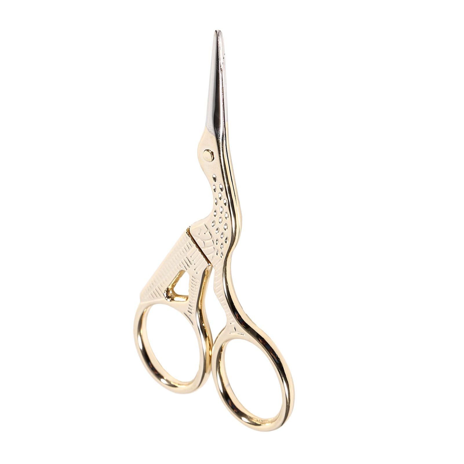 1Pc Stainless Steel Embroidery Sewing Tools Crane Shape Shears Cross Stitch Scissors Gold