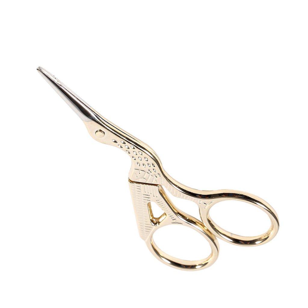 1Pc Stainless Steel Embroidery Sewing Tools Crane Shape Shears Cross Stitch Scissors Gold