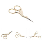 1Pc Stainless Steel Embroidery Sewing Tools Crane Shape Shears Cross Stitch Scissors Gold
