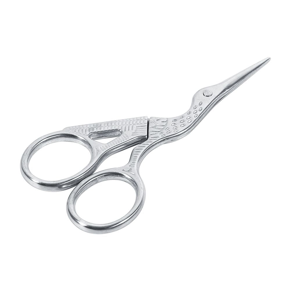 1Pc Stainless Steel Embroidery Sewing Tools Crane Shape Shears Cross Stitch Scissors Silver