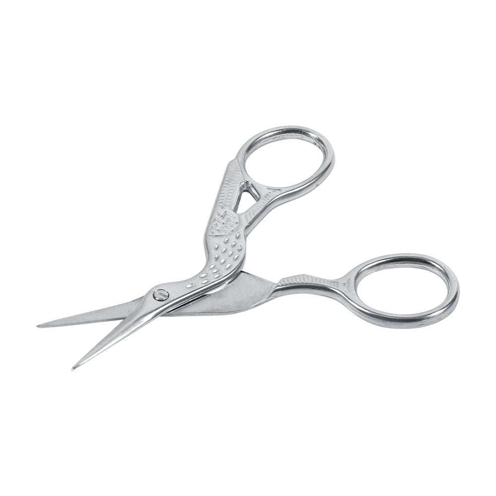 1Pc Stainless Steel Embroidery Sewing Tools Crane Shape Shears Cross Stitch Scissors Silver