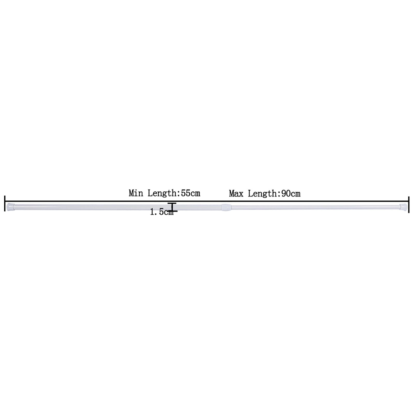 Extendable Spring Telescopic Shower Bathroom Window Curtain Rail Loaded Pole Rod 55‑90cm