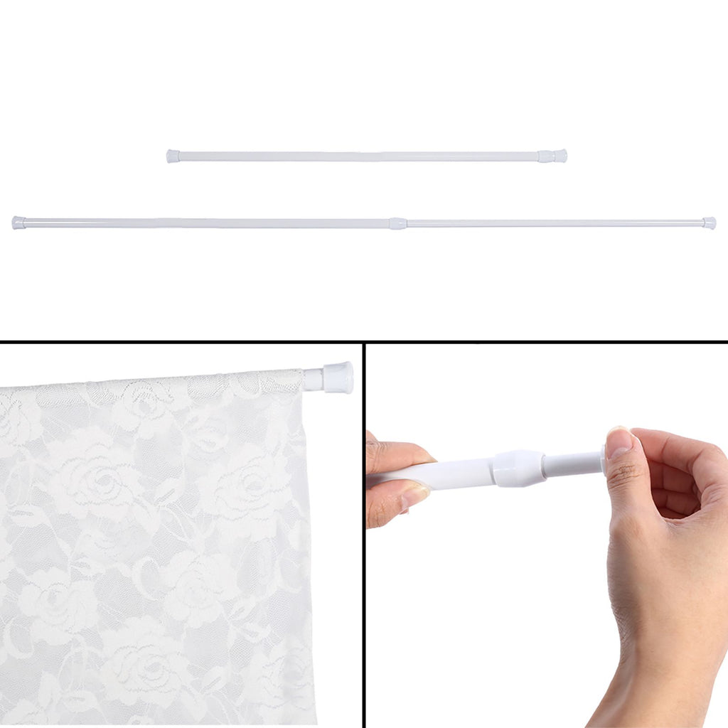 Extendable Spring Telescopic Shower Bathroom Window Curtain Rail Loaded Pole Rod 55‑90cm