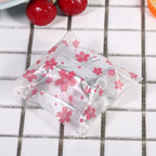 100Pcs/Pack Flower Pattern Wedding Plastic Cookie Biscuit Candy Bag (Oriental Cherry 7 x 7cm )