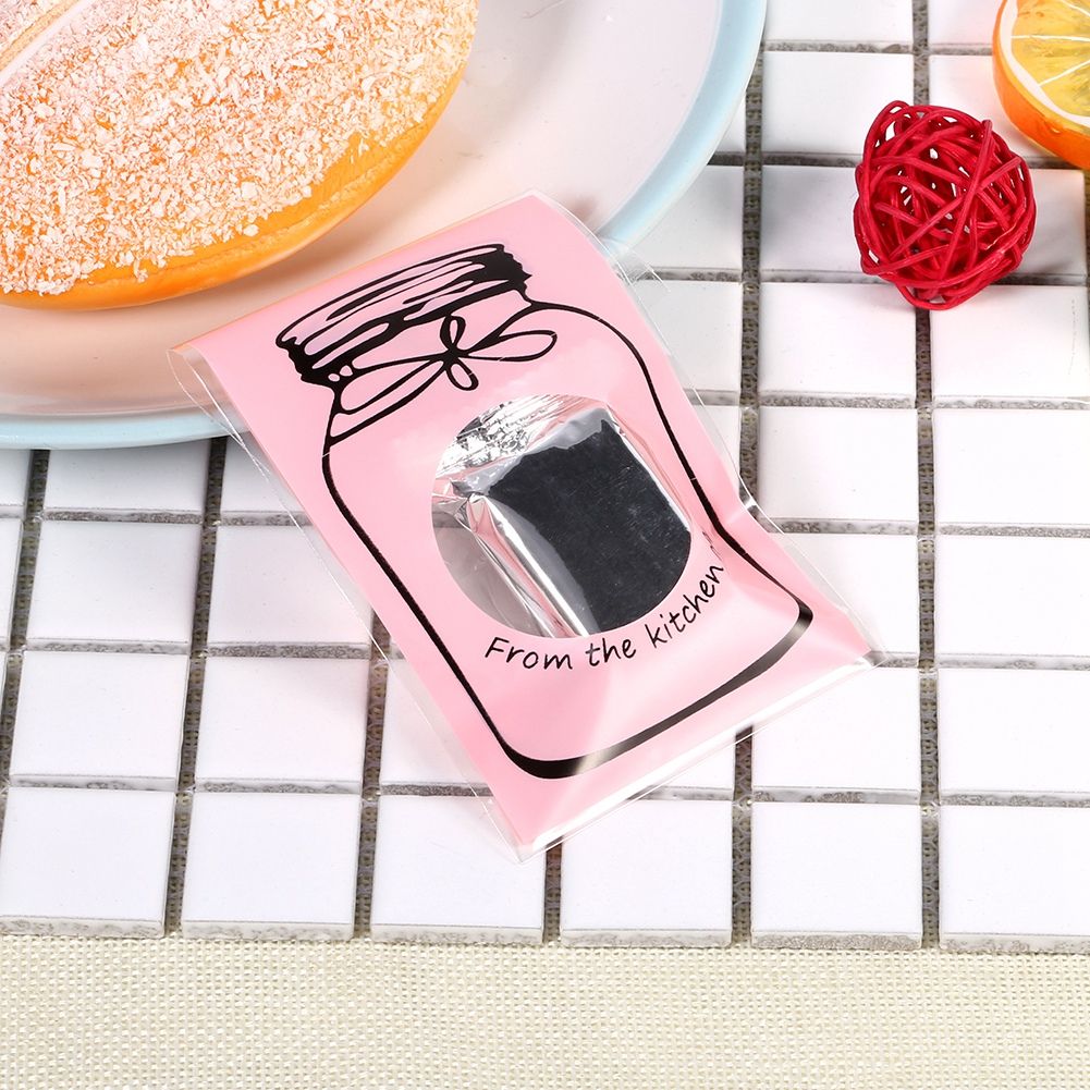 100pcs/Pack Lovely Plastic Candy Biscuit Cookies Gift Packaging Bag Party Supplies (Pink)