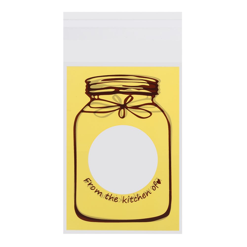 100pcs/Pack Lovely Plastic Candy Biscuit Cookies Gift Packaging Bag Party Supplies (Yellow)