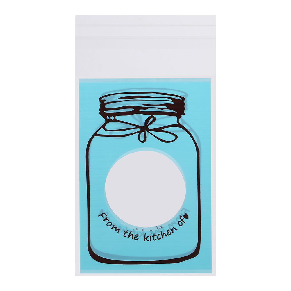 100pcs/Pack Lovely Plastic Candy Biscuit Cookies Gift Packaging Bag Party Supplies (Blue)