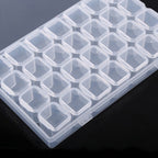 Clear Plastic 28 Slots Adjustable Tablet Medicine Pill Jewelry Storage Organizer Box Container