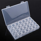 Clear Plastic 28 Slots Adjustable Tablet Medicine Pill Jewelry Storage Organizer Box Container