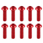 10pcs M3 6-10mm Button Round Head Aluminum Alloy Metric Hex Socket Cap Screw Bolt Red 10mm