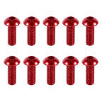 10pcs M3 6-10mm Button Round Head Aluminum Alloy Metric Hex Socket Cap Screw Bolt Red 8mm