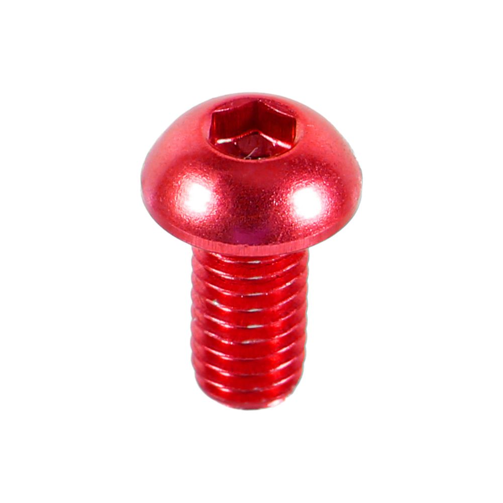 10pcs M3 6-10mm Button Round Head Aluminum Alloy Metric Hex Socket Cap Screw Bolt Red 6mm