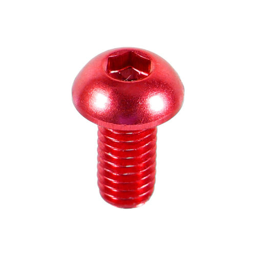 10pcs M3 6-10mm Button Round Head Aluminum Alloy Metric Hex Socket Cap Screw Bolt Red 6mm