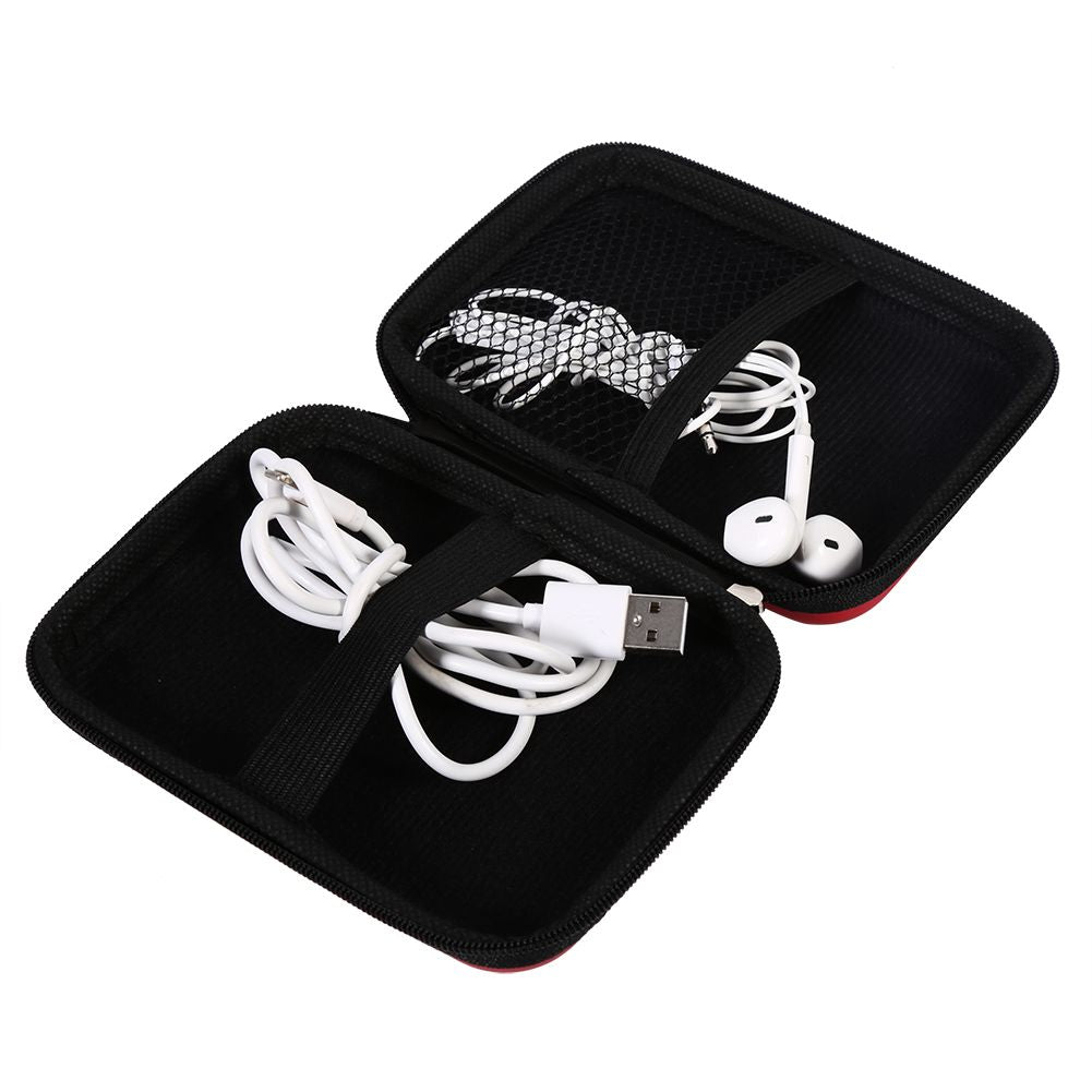 Digital Accessories Cable Earphone Storage Organizer USB Flash Drive Case Bag Hot (Dark Blue)